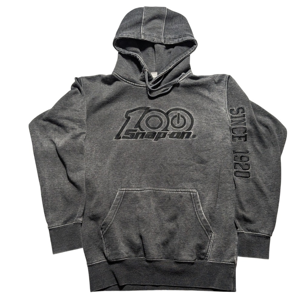 Snap-on Tools 100th Anniversary Hoodie Gray Acid Wash Mens Medium